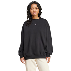 Femme Sweats - adidas Essentials Long Oversized Crew Sweatshirt - Black-Black