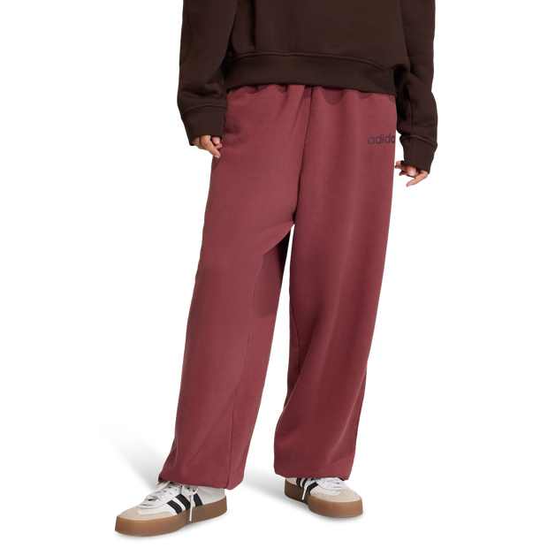 Adidas Essentials Linear Byfr Jogger Femme - Pantalons, Rouge - Taille 32 - Jersey de coton