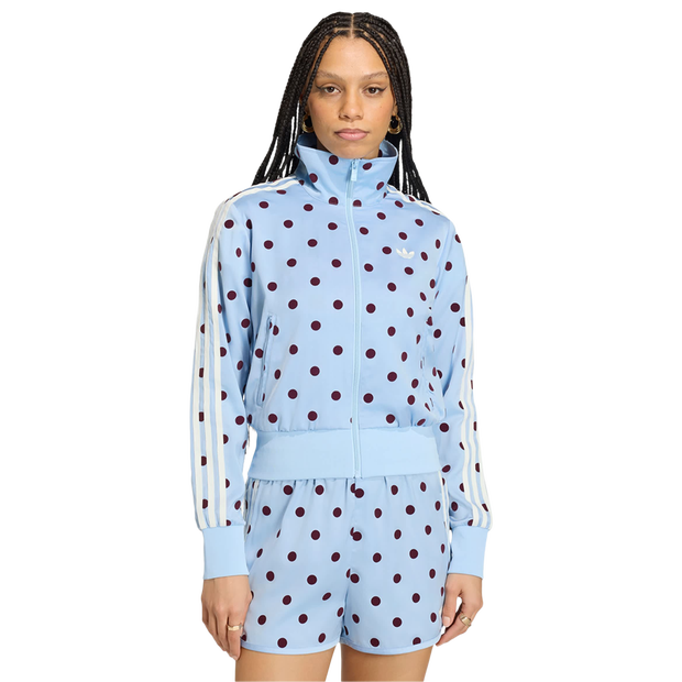 Adidas Polka Dots Donna - Top da pista Blu - Taglia 34 - Poly Mesh