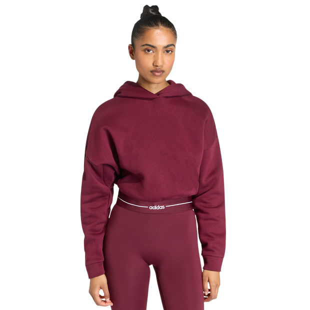 Adidas Hyperglam Cropped Hoodie Donna - Felpe con cappuccio Rosso - Taglia 38 - Jersey di cotone