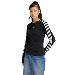 Mujer T-Shirts - adidas Originals Slim Spike Knit Sweatshirt - Black-Black