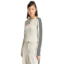 Mujer T-Shirts - adidas Originals Slim Spike Knit Sweatshirt - White-White