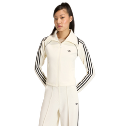Mujer Track Tops - adidas Slim Fitted Firebird Track Top - Off White-Off White
