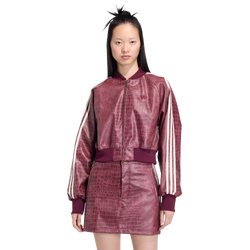 Women Jackets - adidas Pleather Jacket - Maroon-Maroon