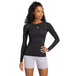 Femme T-Shirts - adidas Techfit Long Sleeve Training Top - Black-Black