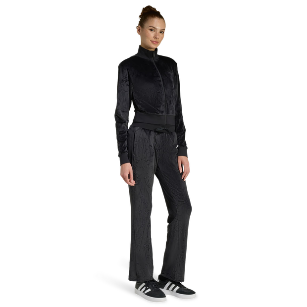 Adidas Glam Velvet Tracksuit Donna - Tute da ginnastica Nero - Taglia 32 - Poly Mesh