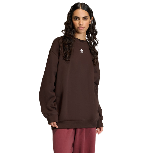 Adidas fleece Women Sweatshirts - Brown - Size L - Cotton Jersey