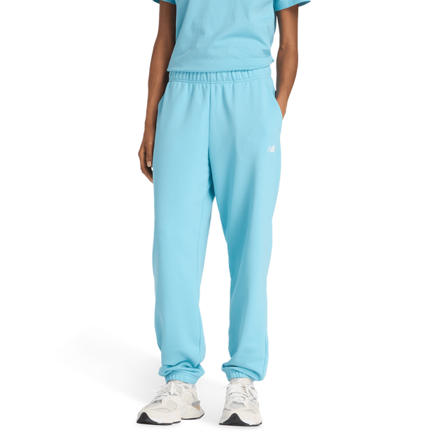 New Balance Terry Femme - Pantalons, Bleu - Taille XS - Jersey de coton