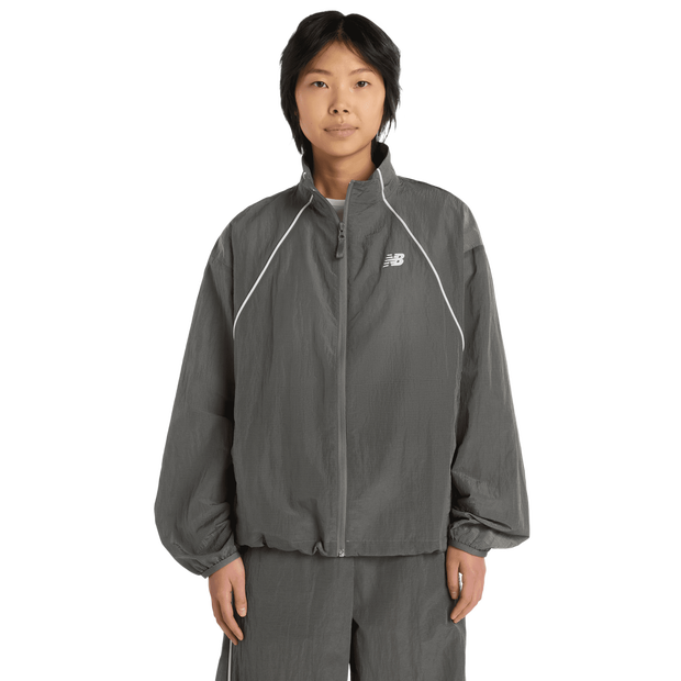 New Balance Sport Legacy Jacket Women Jackets - Grey - Size XL - Poly Jersey