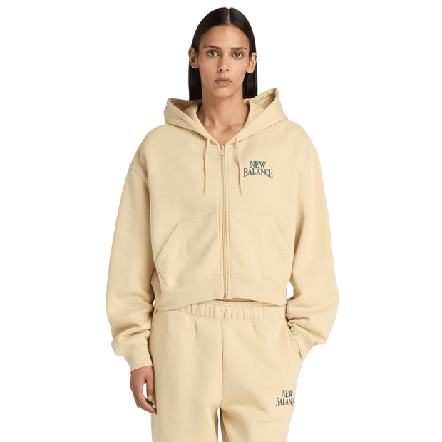 New Balance fleece Donna - Top da pista Marrone - Taglia XS - Jersey di cotone