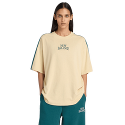 Women T-Shirts - New Balance Trackside Oversized T-shirt - Toasted Sesame-Toasted Sesame