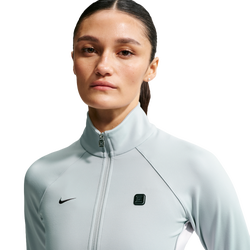 Femme Vestes Zippees - Nike Sportswear Full-zip Long-sleeve Top - Wolf Grey-Pearl Pink