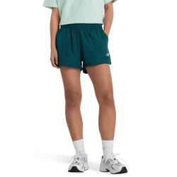 Women Shorts - New Balance Trackside Woven Short - Medusa Green-Medusa Green