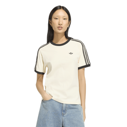 Damen T-Shirts - adidas 3-Stripes T-shirt - Cream White-Cream White