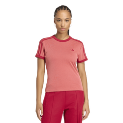 Damen T-Shirts - adidas Heather 3S Cali T-shirt - Team Victory Red-Preloved Scarlet