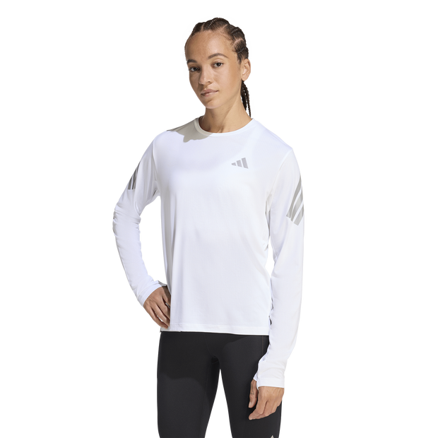 Adi365 Climacool Long Sleeve Shirt Damen T-Shirts - Weiß - Größe 42 - Poly Mesh White 42