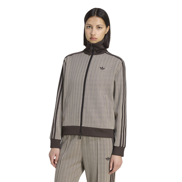 Og Tweed Tracktop Damen Trainingsoberteile - Braun - Größe 36 - Poly Mesh Brown 36