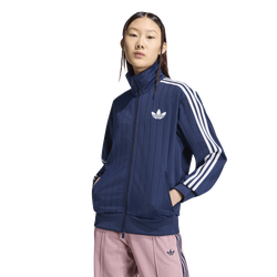Women Track Tops - adidas Pinstripe Firebird Loose Tracktop - Night Indigo-White