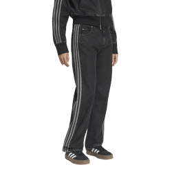 Dames Broeken - adidas Firebird Mid Rise Straight Denim Pants - True Black Denim-True Black Denim