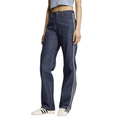 Damen Hosen - adidas Firebird Mid Rise Straight Denim Pants - Indigo Denim-Indigo Denim