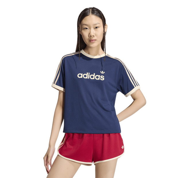 Lineaer Mesh T-shirt Damen T-Shirts - Blau - Größe 38 - Poly Mesh Blue 38
