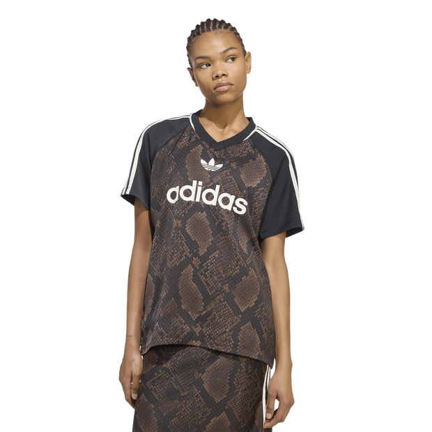 Snake Print Satin Jersey Damen Trikots/Replikate - Braun - Größe 44 - Poly Mesh Brown 44