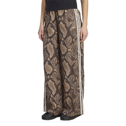 Dames Broeken - adidas Satin Snake Print Wide Leg Track Joggers - Linen-Magic Beige