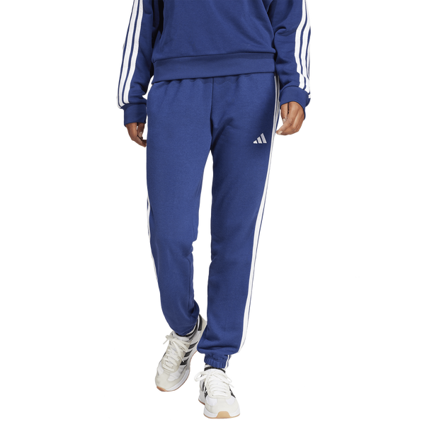 Essentials 3-stripes Cuffed Joggers + Damen Hosen - Blau - Größe 40 - Baumwoll-Jersey Blue 40