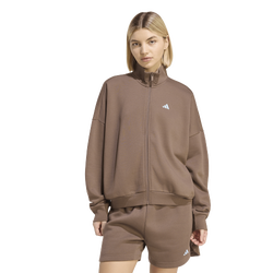 Women Track Tops - adidas 3 Stripes Studio Tracktop - Earth Strata-Earth Strata