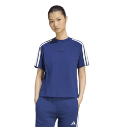 Damen T-Shirts - adidas Kit 3-Stripes T-shirt - Dark Blue-Off White