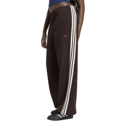 Dames Broeken - adidas Kit 3-Stripes Wide Joggers - Aurora Coffee-Off White