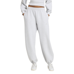 Dames Broeken - adidas Soft Lux Loose Pants - Light Grey Heather-Light Grey Heather