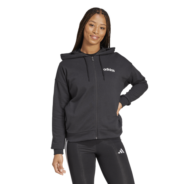 Essentials Linear Full-zip Hoodie Damen Kapuzenpullover - Schwarz - Größe 34 - Baumwoll-Jersey Black 34