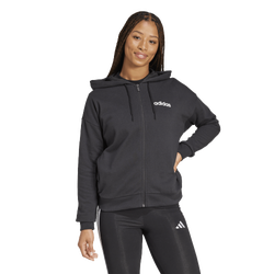 Damen Hoodies - adidas Essentials Linear Full-zip Hoodie - Black-White