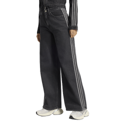 Mujer Pantalones - adidas High Rise Wide Leg Denim Pants - True Black Denim-True Black Denim
