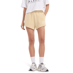 Dames Korte Broeken - New Balance Reimagined Fleece Short - Toasted Sesame-Toasted Sesame