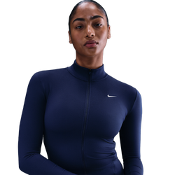 Women Track Tops - Nike One Fitted Dri-fit Track Top - Midnight Navy-White