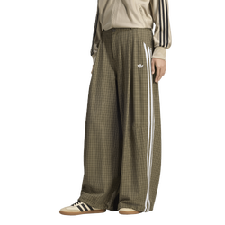 Damen Hosen - adidas Checks Loose - Olive Strata-Wonder Beige-Aurora Coffee