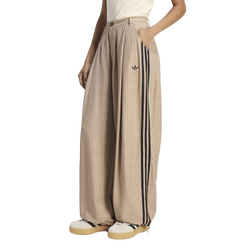 Damen Hosen - adidas Checks Loose - Crystal Linen-Aurora Coffee-Orbit Green