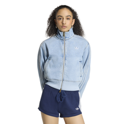 Women Track Tops - adidas Firebird Denim Tracktop - Light Denim-Light Denim