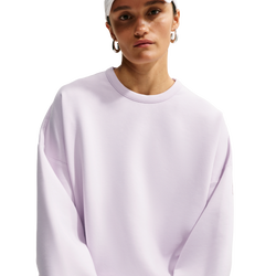 Women Sweatshirts - Nike 24.7 Impossiblysoft Dri-fit Oversized Crew - Bleached Lilac-Platinum Violet