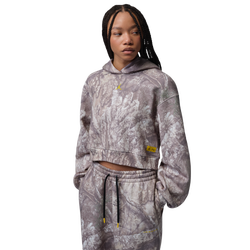 Donna Hoodies - Jordan Brooklyn Realtree Cropped Pullover Hoodie - White-Bright Citron