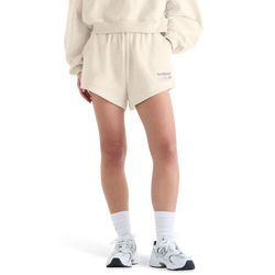Women Shorts - New Balance Trackside French Terry Short - Linen Heather-Linen Heather