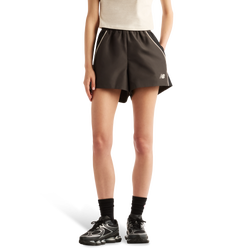 Damen Shorts - New Balance Trackside Woven Short - Black Cement-Black Cement