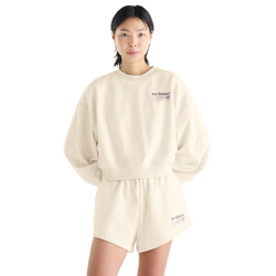 Damen Sweatshirts - New Balance Trackside French Terry Crew - Linen Heather-Linen Heather