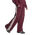 adidas Kit 3-Stripes Wide Joggers - Femme Pantalons Maroon-Off White