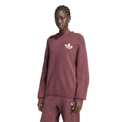 Women Sweatshirts - adidas Originals Athl Dept Knitted Sweatshirt - Burgundy-Burgundy