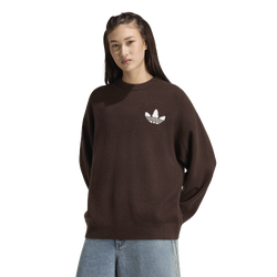 Women Sweatshirts - adidas Originals Athl Dept Knitted Sweatshirt - Aurora Coffee-Aurora Coffee