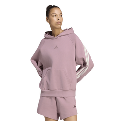 Donna Hoodies - adidas Kit 3-Stripes Hoodie - Magic Mauve-Off White