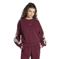 Donna Sweatshirts - adidas Kit 3-Stripes Sweatshirt - Maroon-Off White